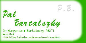 pal bartalszky business card